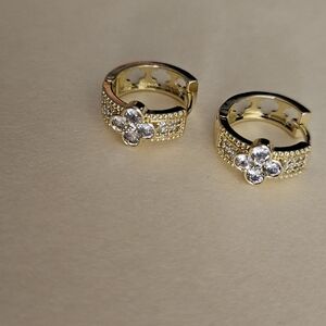 Elegant Gold and Silver Floral Earrings